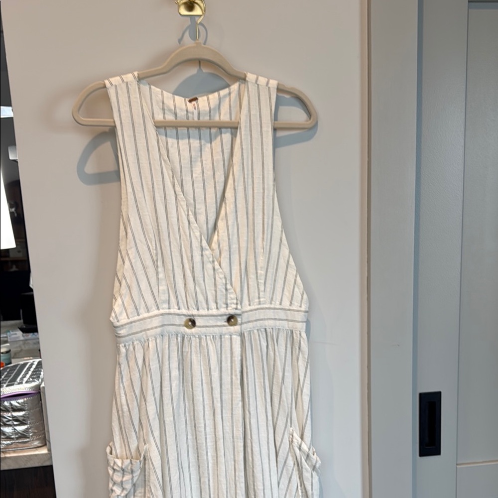 Free People Striped Sleeveless Linen Dress